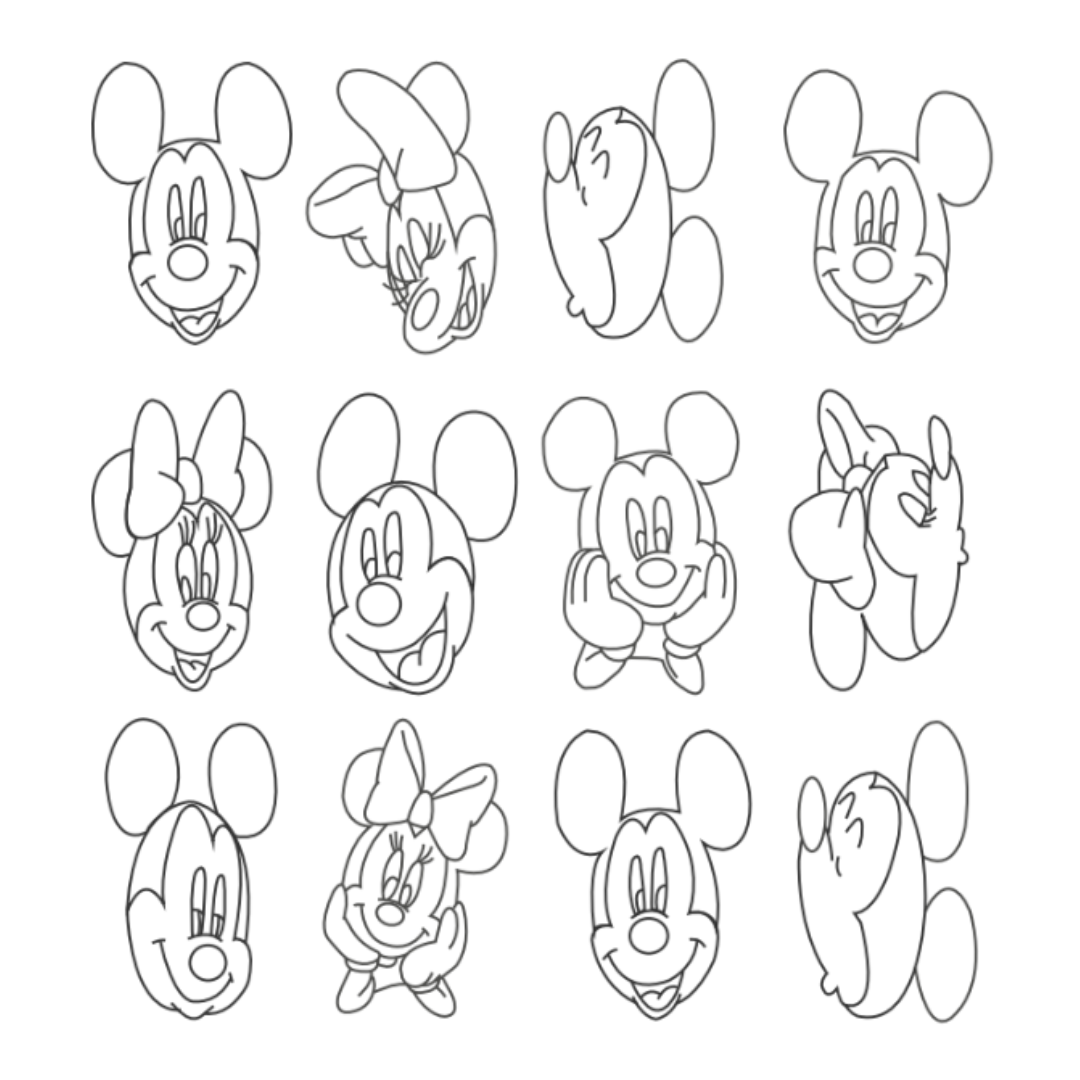 Plantilla Nail Art Mickye y minnie