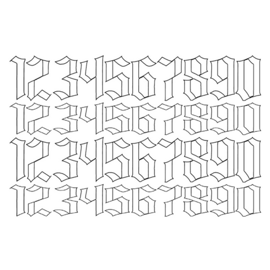 Plantillas Numeros Góticos